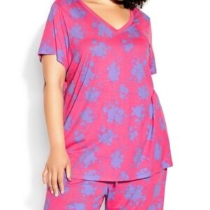 Avenue Short Sleeve Sleep Top - pink 14-16